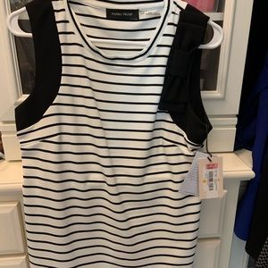 Ivanka Trump navy and white striped top